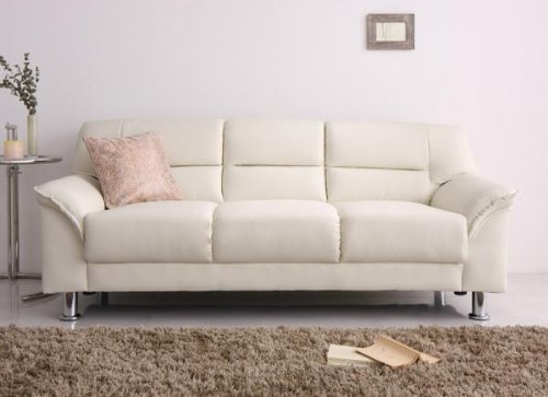 ホワイト　ソファ　シンプル　3人掛け　清掃済み 3人掛けソファー ホワイト 16,500円